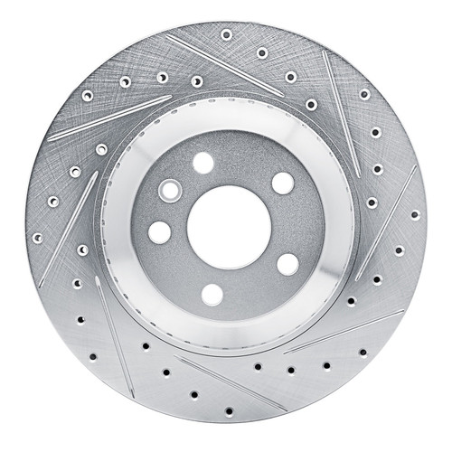 DFC Brake Rotor - Drilled and Slotted - Silver 631-11035R