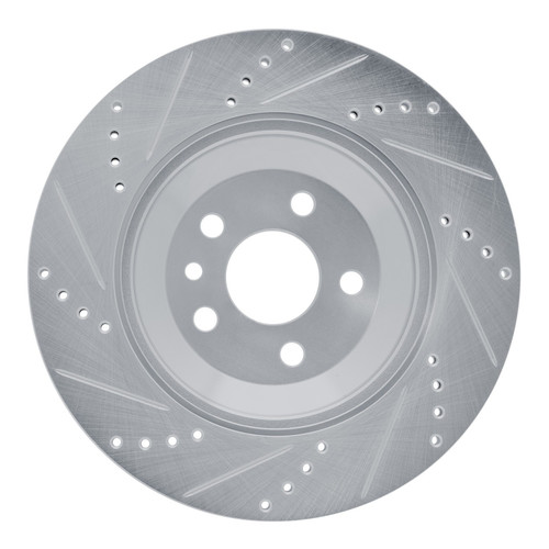 DFC Brake Rotor - Drilled and Slotted - Silver 631-11035R