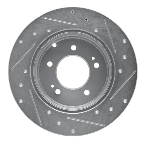 DFC Brake Rotor - Drilled and Slotted - Silver 631-03021L