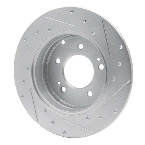 DFC Brake Rotor - Drilled and Slotted - Silver 631-03021L