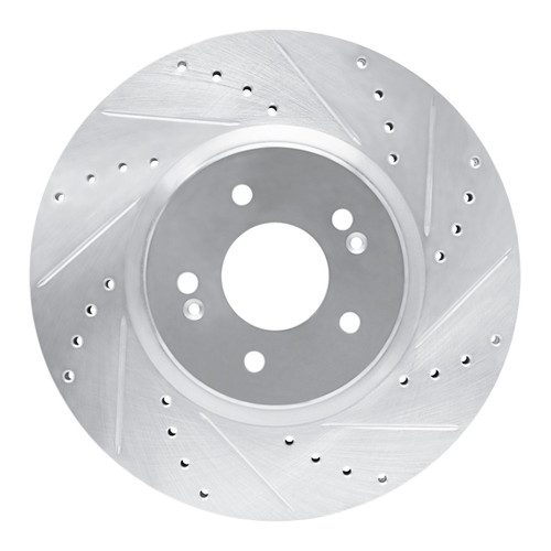 DFC Brake Rotor - Drilled and Slotted - Silver 631-03067R