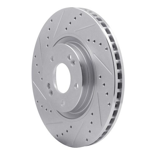 DFC Brake Rotor - Drilled and Slotted - Silver 631-03003L