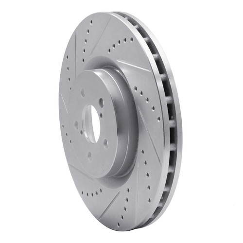 DFC Brake Rotor - Drilled and Slotted - Silver 631-13014L