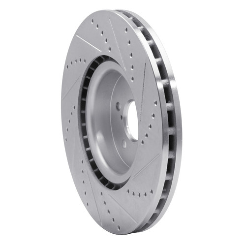 DFC Brake Rotor - Drilled and Slotted - Silver 631-13014L