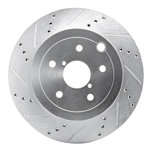DFC Brake Rotor - Drilled and Slotted - Silver 631-13022L