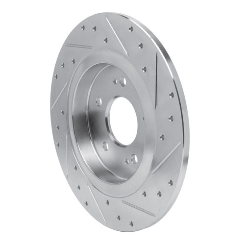 DFC Brake Rotor - Drilled and Slotted - Silver 631-03060L