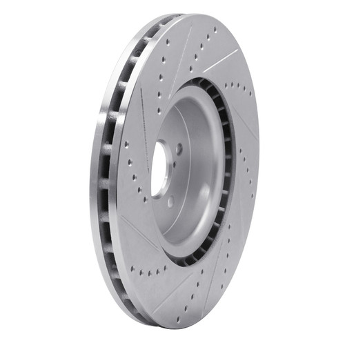 DFC Brake Rotor - Drilled and Slotted - Silver 631-13014R