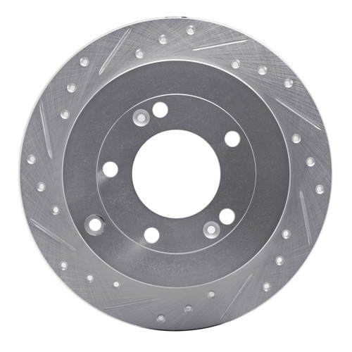 DFC Brake Rotor - Drilled and Slotted - Silver 631-03022L