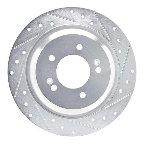 DFC Brake Rotor - Drilled and Slotted - Silver 631-03068R