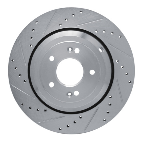 DFC Brake Rotor - Drilled and Slotted - Silver 631-10002L