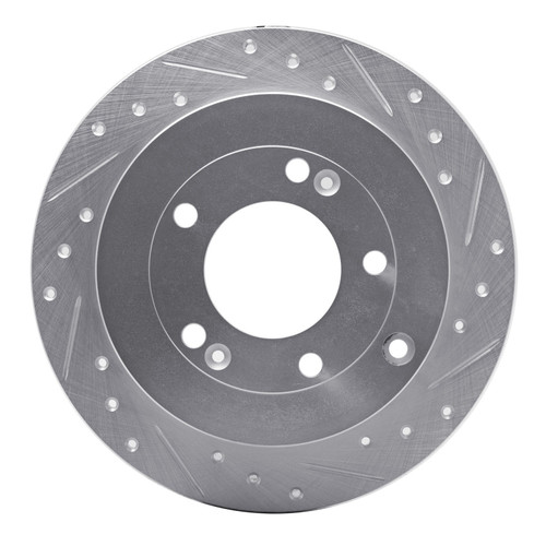 DFC Brake Rotor - Drilled and Slotted - Silver 631-03022R