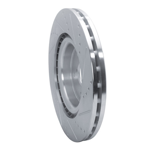 DFC Brake Rotor - Drilled and Slotted - Silver 631-13041L