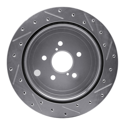 DFC Brake Rotor - Drilled and Slotted - Silver 631-13023L