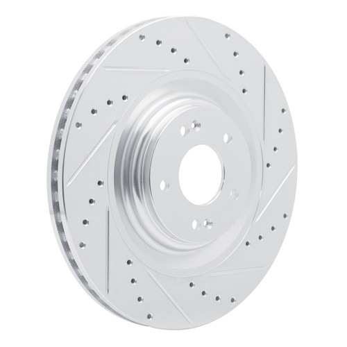 DFC Brake Rotor - Drilled and Slotted - Silver 631-03070R