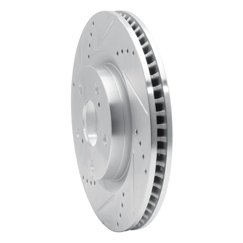 DFC Brake Rotor - Drilled and Slotted - Silver 631-10003L