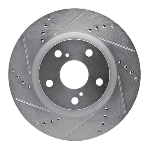 DFC Brake Rotor - Drilled and Slotted - Silver 631-10003L