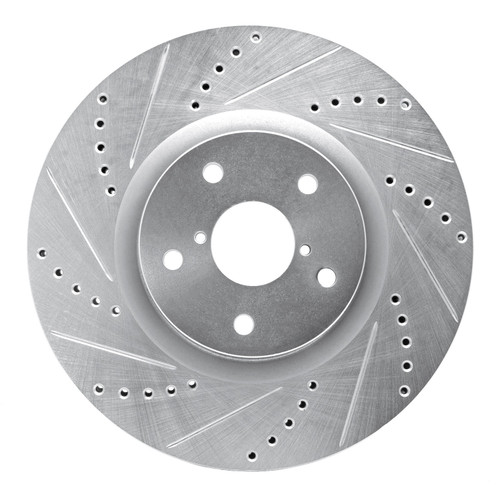 DFC Brake Rotor - Drilled and Slotted - Silver 631-13016L