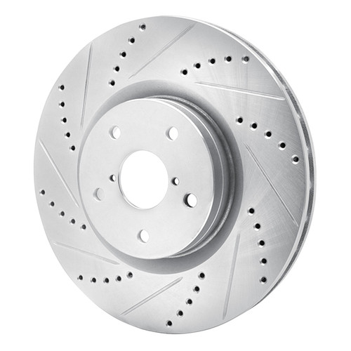 DFC Brake Rotor - Drilled and Slotted - Silver 631-13016L