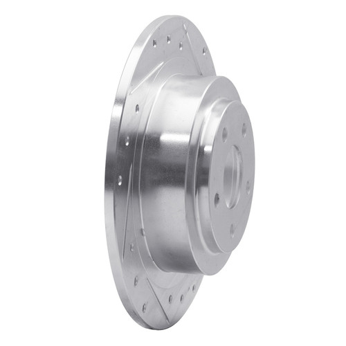 DFC Brake Rotor - Drilled and Slotted - Silver 631-13032R