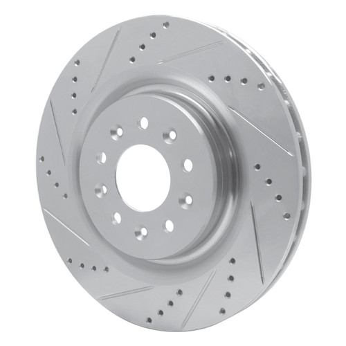 DFC Brake Rotor - Drilled and Slotted - Silver 631-20016L