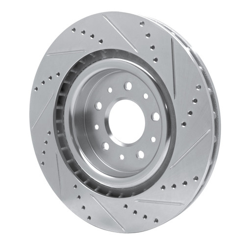 DFC Brake Rotor - Drilled and Slotted - Silver 631-20016L