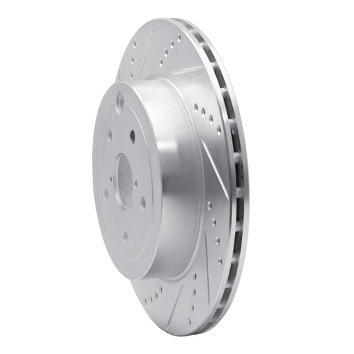 DFC Brake Rotor - Drilled and Slotted - Silver 631-13042L