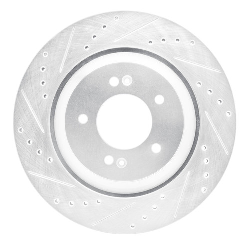 DFC Brake Rotor - Drilled and Slotted - Silver 631-03062L