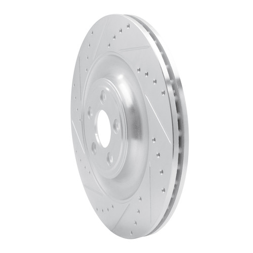 DFC Brake Rotor - Drilled and Slotted - Silver 631-20027L