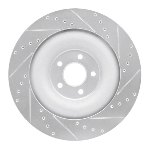 DFC Brake Rotor - Drilled and Slotted - Silver 631-20027L