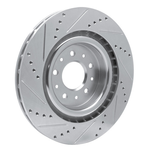 DFC Brake Rotor - Drilled and Slotted - Silver 631-20016R