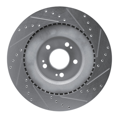 DFC Brake Rotor - Drilled and Slotted - Silver 631-10004L