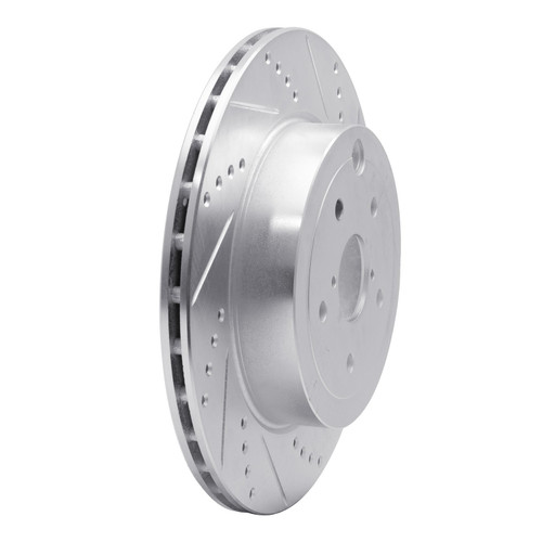 DFC Brake Rotor - Drilled and Slotted - Silver 631-13042R