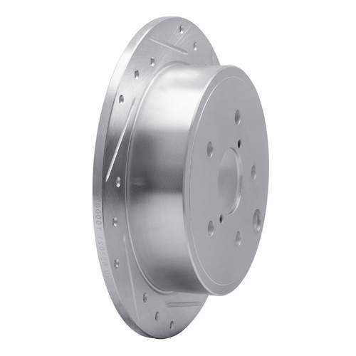 DFC Brake Rotor - Drilled and Slotted - Silver 631-13024R