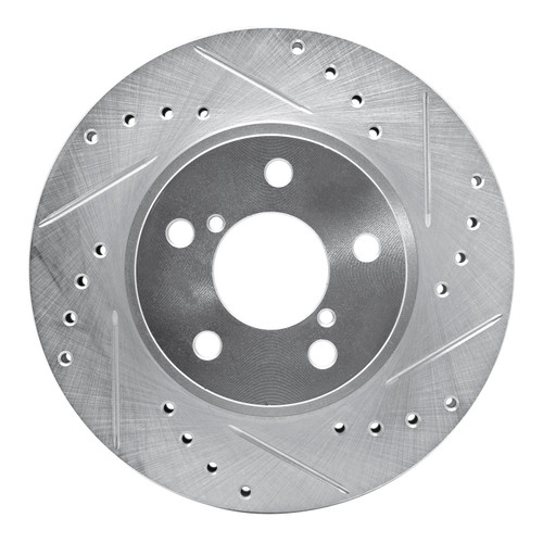DFC Brake Rotor - Drilled and Slotted - Silver 631-13007R