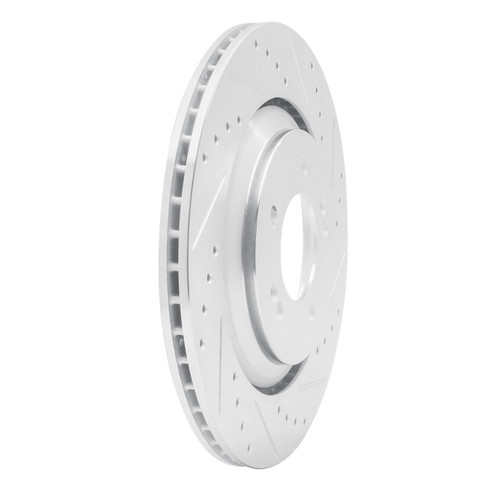 DFC Brake Rotor - Drilled and Slotted - Silver 631-03062R