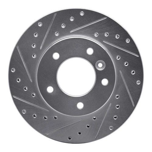 DFC Brake Rotor - Drilled and Slotted - Silver 631-20006L