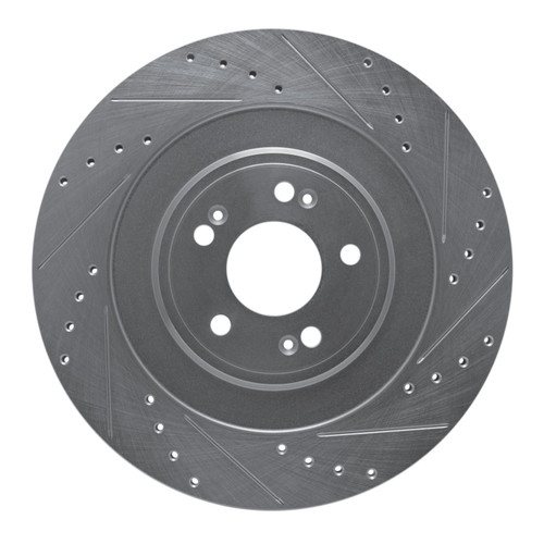 DFC Brake Rotor - Drilled and Slotted - Silver 631-10004R