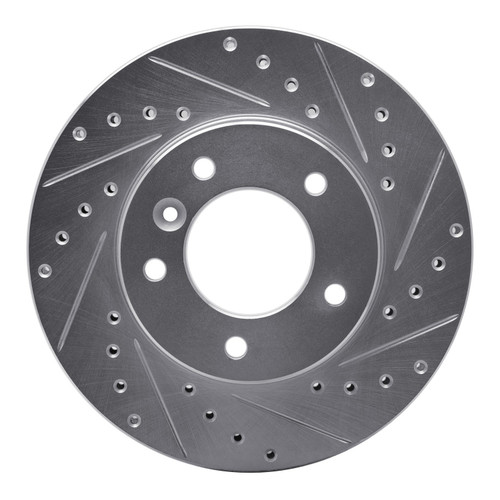 DFC Brake Rotor - Drilled and Slotted - Silver 631-20006R