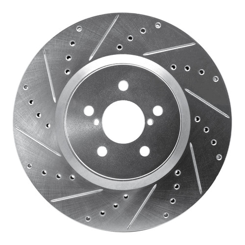 DFC Brake Rotor - Drilled and Slotted - Silver 631-13018L