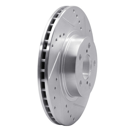 DFC Brake Rotor - Drilled and Slotted - Silver 631-13009R