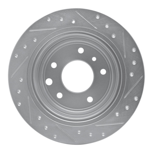 DFC Brake Rotor - Drilled and Slotted - Silver 631-20007L