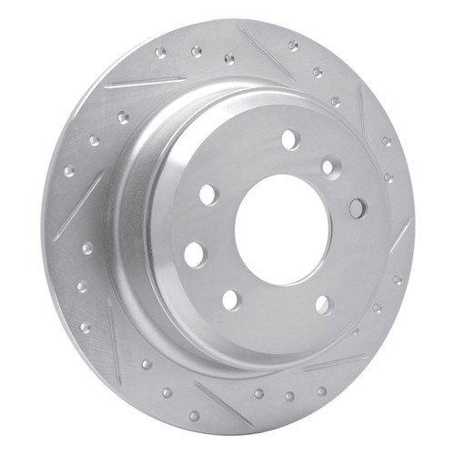 DFC Brake Rotor - Drilled and Slotted - Silver 631-20007R
