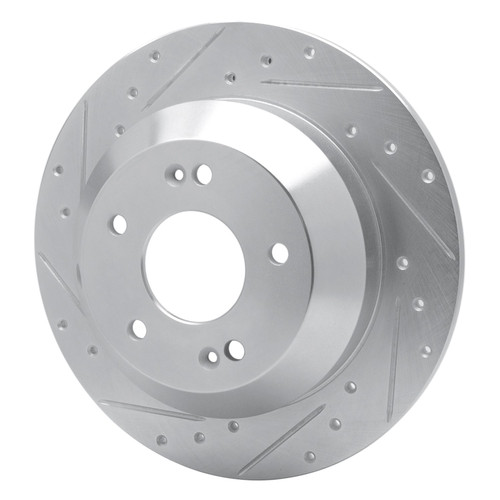 DFC Brake Rotor - Drilled and Slotted - Silver 631-21029L