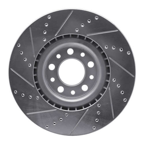 DFC Brake Rotor - Drilled and Slotted - Silver 631-16012R