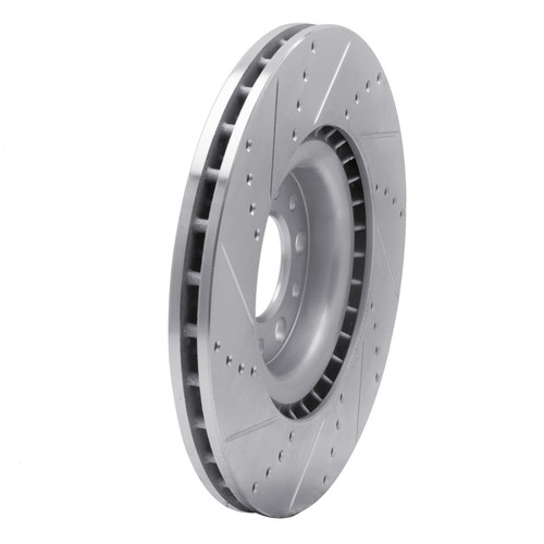 DFC Brake Rotor - Drilled and Slotted - Silver 631-16012R