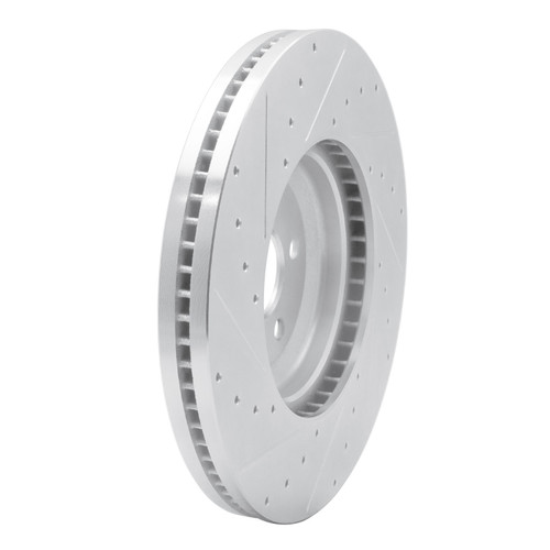 DFC Brake Rotor - Drilled and Slotted - Silver 631-11033R