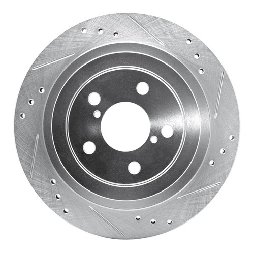 DFC Brake Rotor - Drilled and Slotted - Silver 631-13019R