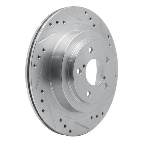 DFC Brake Rotor - Drilled and Slotted - Silver 631-13019R