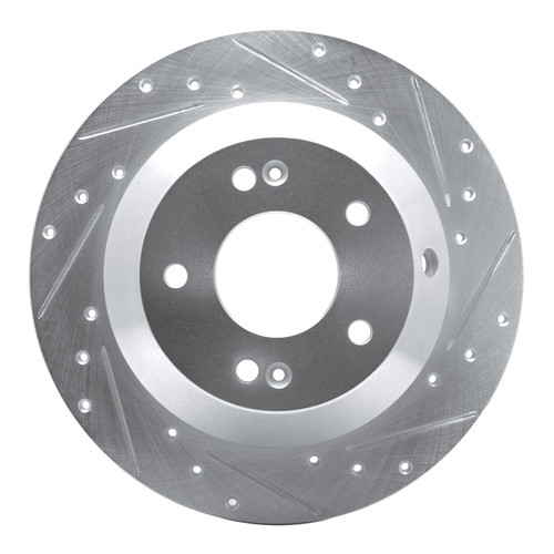 DFC Brake Rotor - Drilled and Slotted - Silver 631-21029R