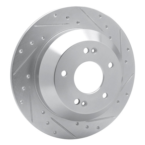 DFC Brake Rotor - Drilled and Slotted - Silver 631-21029R